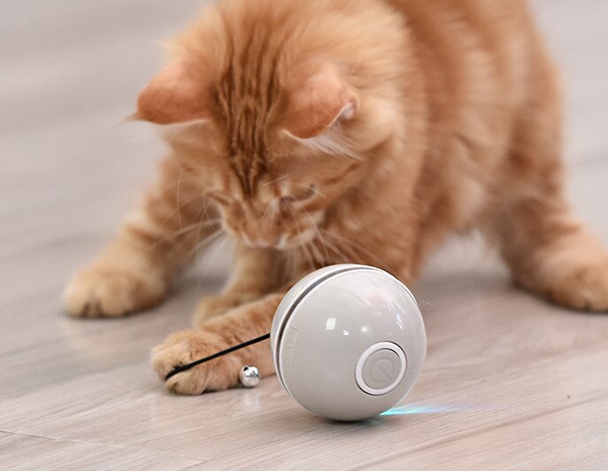 Eléctrico pelota juguete para gato interactivo de carga USB automáticamente a Rolling gatos jugando juguete de bola luminosa LED gato de juguete