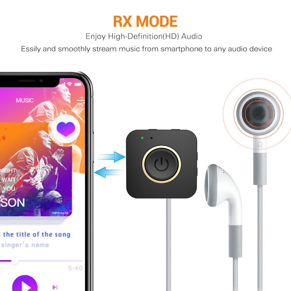 Dual Connection Bluetooth 5.0 CSR8675 Aptx HD Low Latency Stereo Handsfree Aux 3.5mm Music Transmitter Receiver TV Audio Adapter