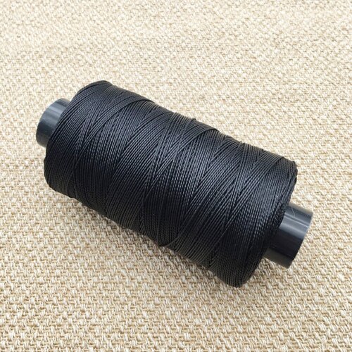 Sytråde 985ft 300m slidstærkt stærkt afgrænset nylon læder syning af voksetråd til reparationssko til håndværk hvid / sort / brun: Sort