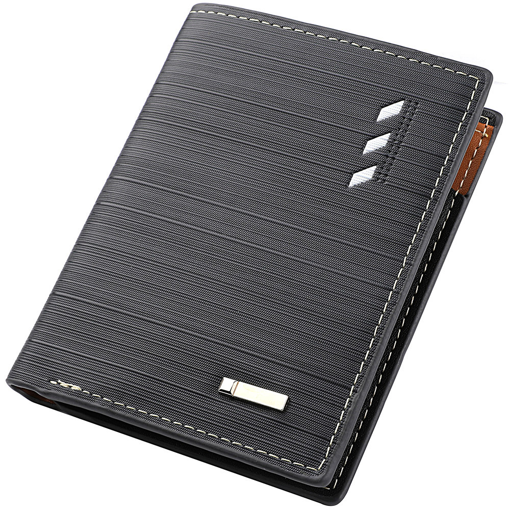 Short Wallet Microfiber Synthetic Leather Short Wallets Men Stripe Male Purse Coin Pouch Multi-functional Cards: SKY BLUE