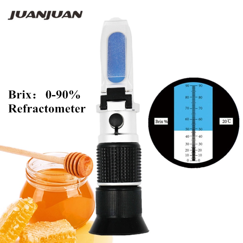 0-90% Brix Refractometer Handheld Refractometer With ATC Sugar Concentration Optical Instruments for Fruit Honey 30%Off