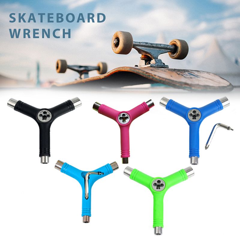 Universal tudo-em-um rolo skate chave reparação ferramenta forma y acessório multifuncional portátil com l tipo chave