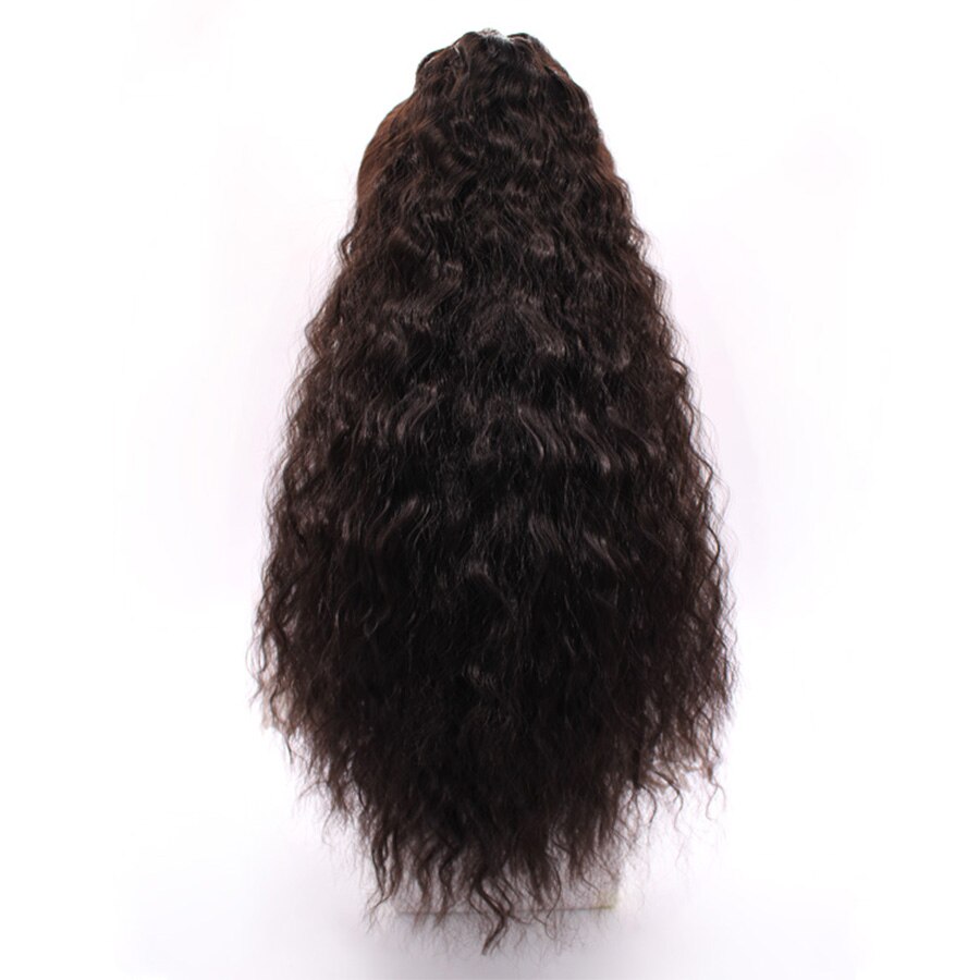 Weilai extensions syntetisk wrap on clip hestehaler majs bølget hestehale hårstykke ombre brun rød falsk hår lang hestehale paryk