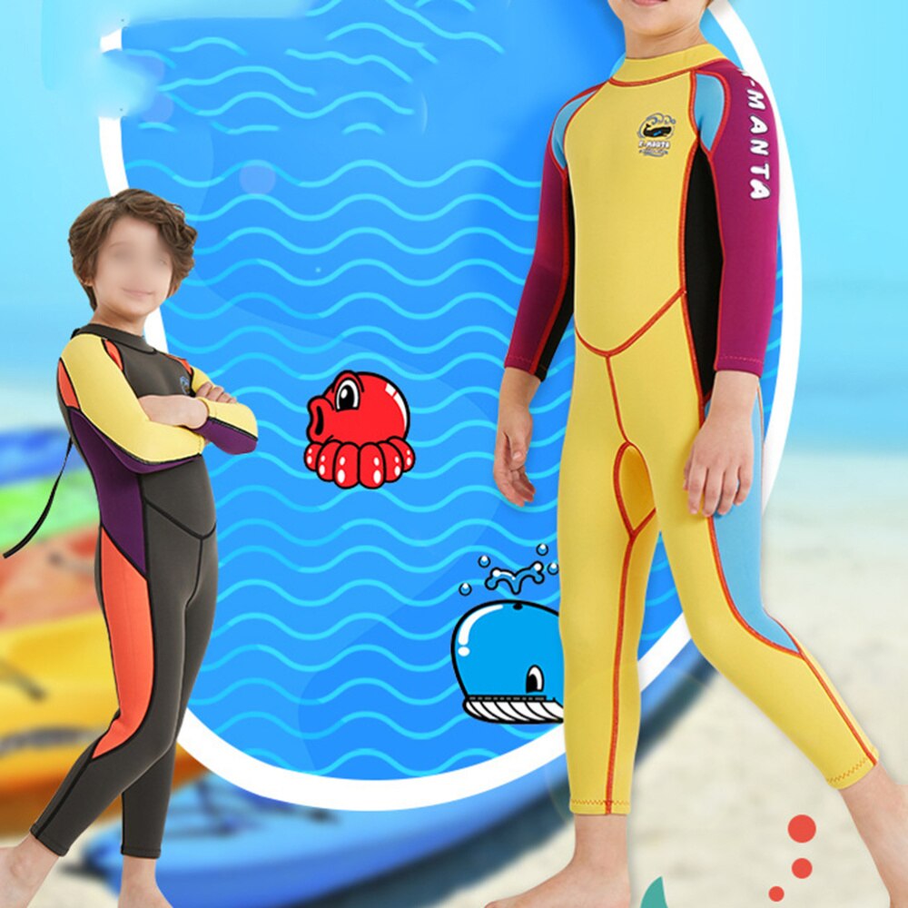 Een Stuk Kinderen Surf Swim Nat Pak Lange Mouw Rashguard Zon Bescherming Sets Dragen-Size