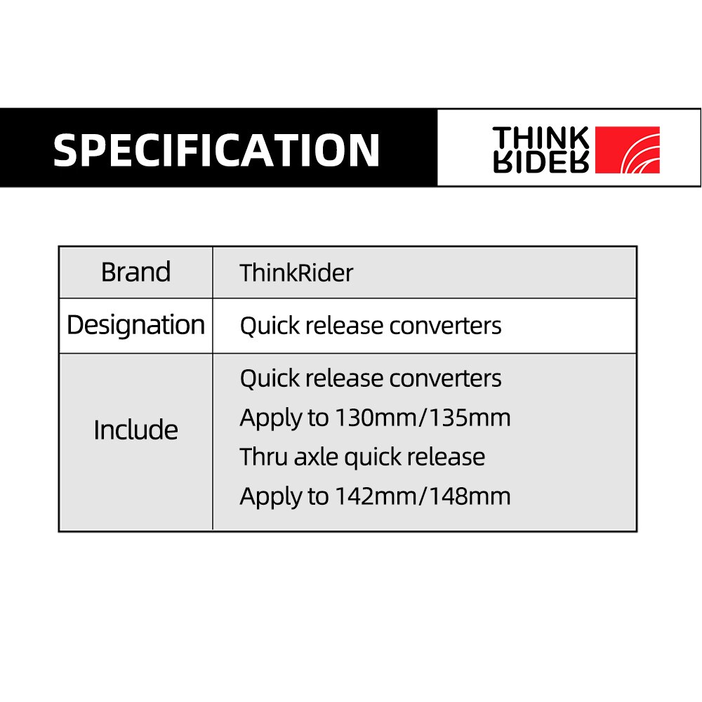 Thinkrider Power And A1 Bike Trainer Quick Release Convert 130/135mm Disc Thru Axle Converter 142/148mm Bicycle Roller Accessor