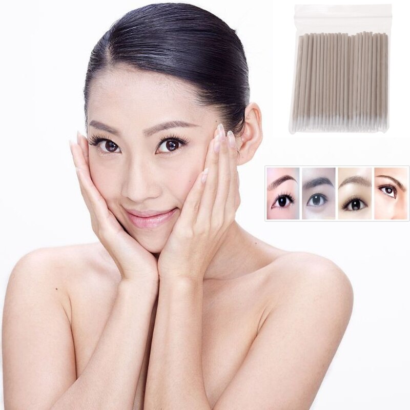 100Pcs Cotton Swabs Pointed Swab Applicator Makeup Wooden Sticks Applicator