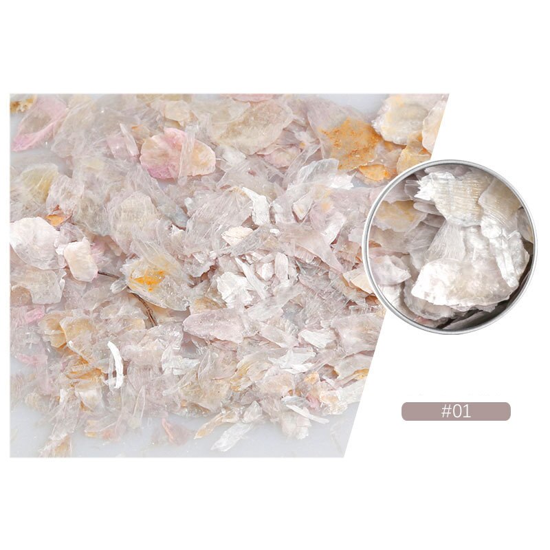 Neglekunst dekoration nail art marmor rock glimmer skive skal skive tyndt fragment mix stykke negle ornament: Ym1