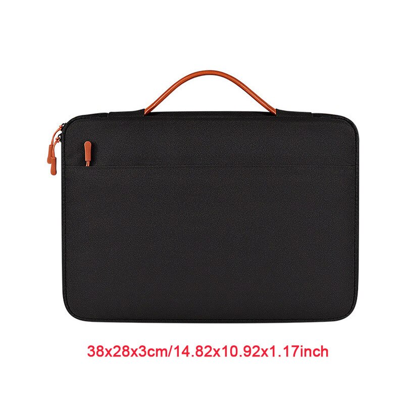 Portable Waterproof Briefcase Men's Women's Notebook Bag Documents Ipad Storage Pouch Office Business Travel Organize Handbag: Black 14inch