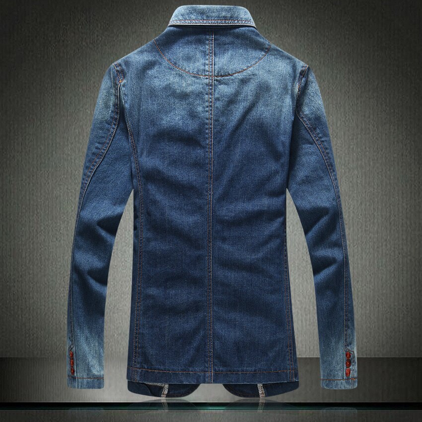 Yasuguoji slim blazer i mænd single button herre scene jakker afslappet denim jakke mænd blazer designs