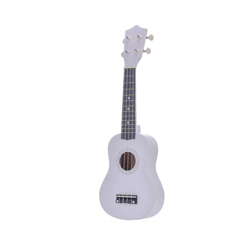 Ukelele de madera para principiantes, 21 pulgadas, con cuerdas de selección, Kit de iniciación para niños, instrumentos musicales, ukelele educativo de tilo: white