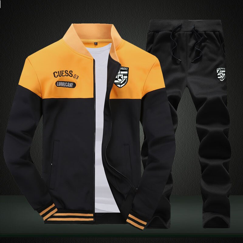 En Najaar Pak Mannen Sportkleding Herfst Pak Kleding Sportkleding Mannen Rits Sweatshirt + Joggingbroek Mannen 'S Spor