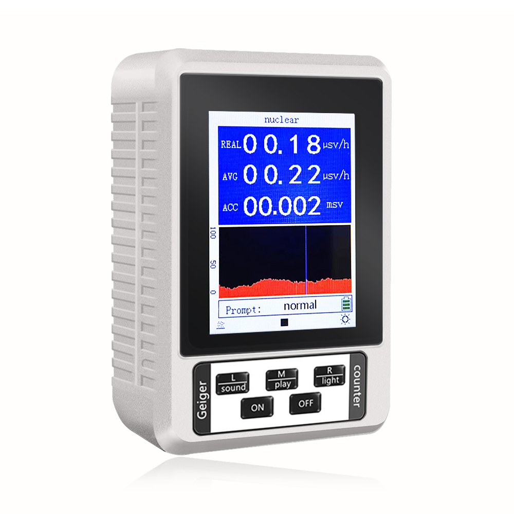 XR-1 Portable Geiger Counter Nuclear Radiation Detector Personal Dosimeter Marble Tester X-Ray Radiation Dosimeter White