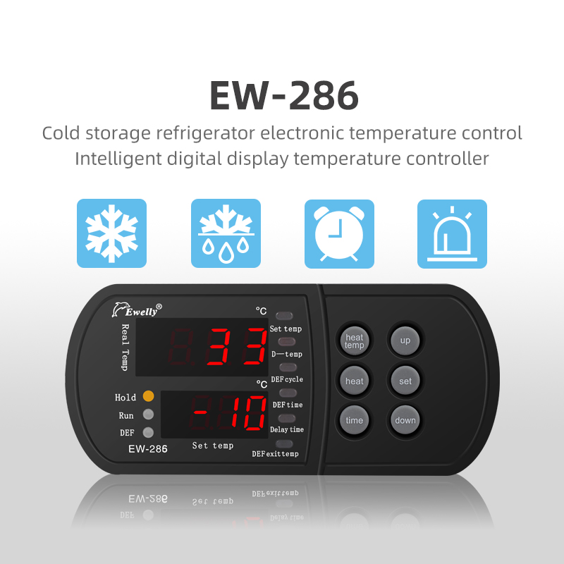 EW-286 Digitale Temperatuurschakelaarregeling Voor Koelkoelsystemen Met Ventilatorontdooiingstemperatuurregelaar