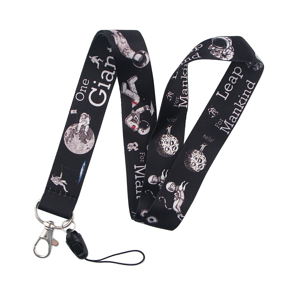 LX411 Universe Planets Moon Stars Astronaut Lanyard Neck Strap Rope USB Mobile Cell Phone ID Card Badge Holder Keychain Keyring: 3