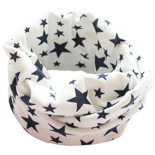 Stjerner print tørklæde til børn børns bomuldstørklæde børn drenge piger tørklæde sjal unisex vinter strikning tørklæde ring