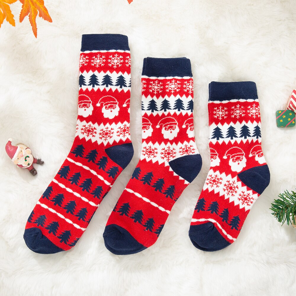Ouder-kind Sokken Kerst Gedrukt Unisex Volwassen Mannen Vrouwen Kids Baby Lange Katoenen Warme Sokken Familie Bijpassende Kerst Sokken