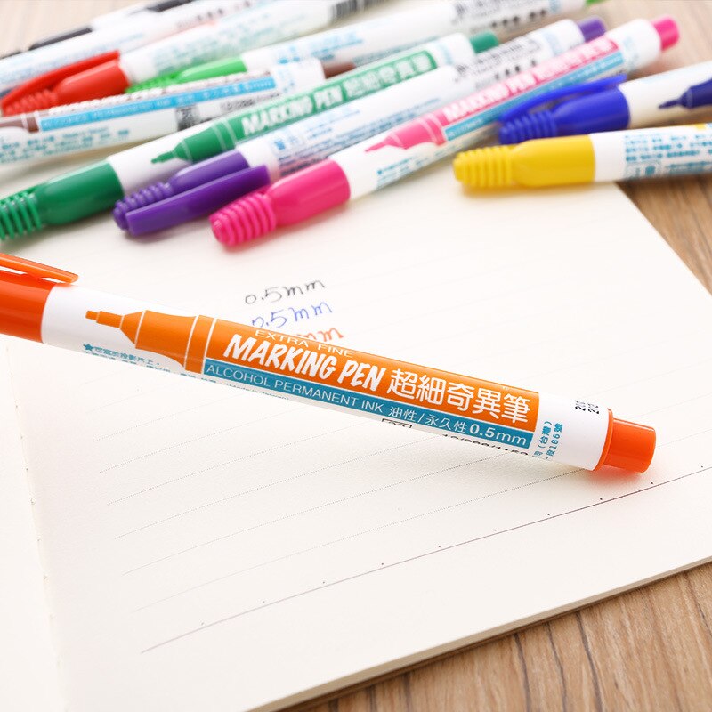 Rotulador Simbalion 0,5, 12 colores, 800mm, tinta extrafina a Base de Alcohol, permanente en película, madera, tela, Metal y vidrio