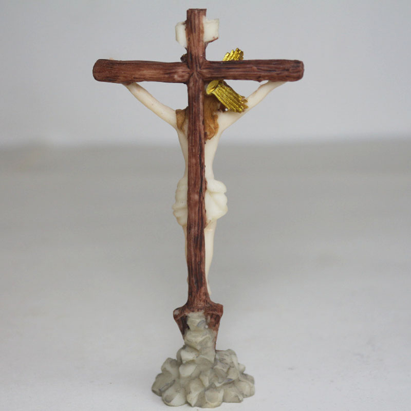 Rood kristendom kors hjem dekoration jesus krydsning harpiks chirist 10cm