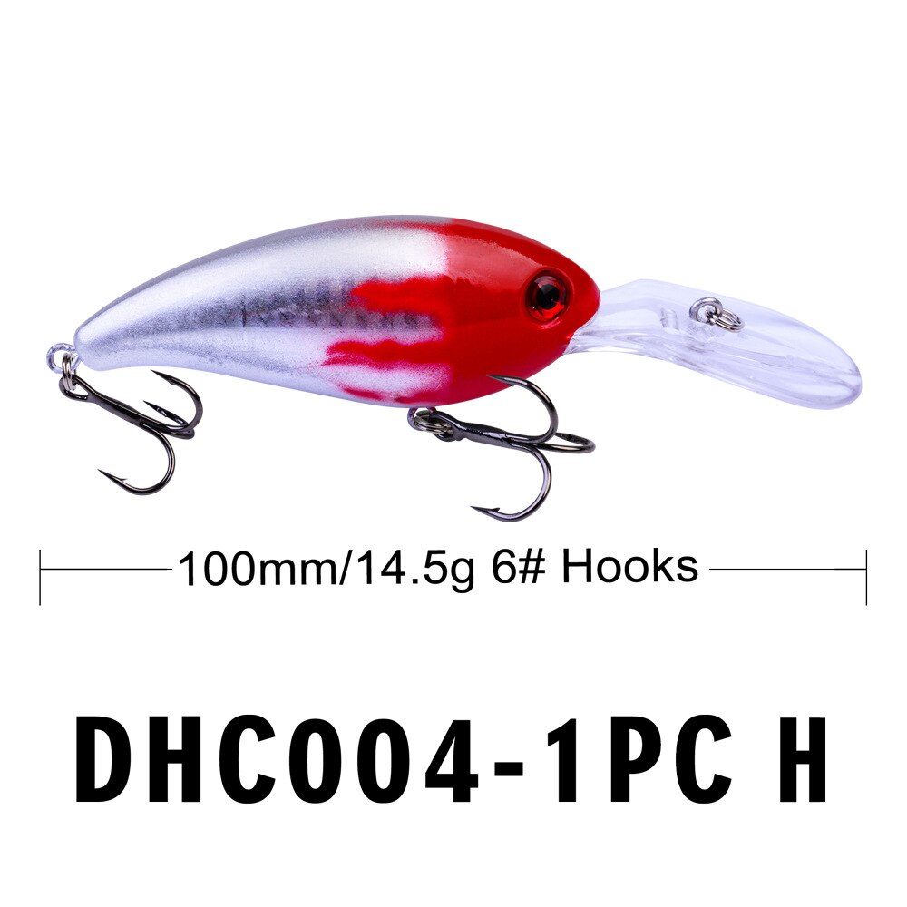 10Cm 14.5G Crankbait Lange Lip Vissen Lokken Drijvende Bionic Wobbler Crank Aas Kunstmatige Lokken Harde Aas 3D Ogen minnow Bass Aas: H