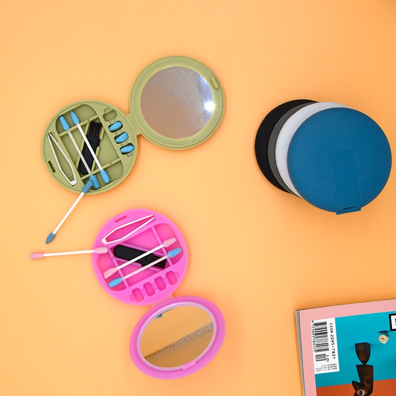 ！6 Colors Reusable Cotton Swab Ear Cleaning Silicone Washable Makeup Swabs Sticks Soft Flexible Make Up Tools Kit