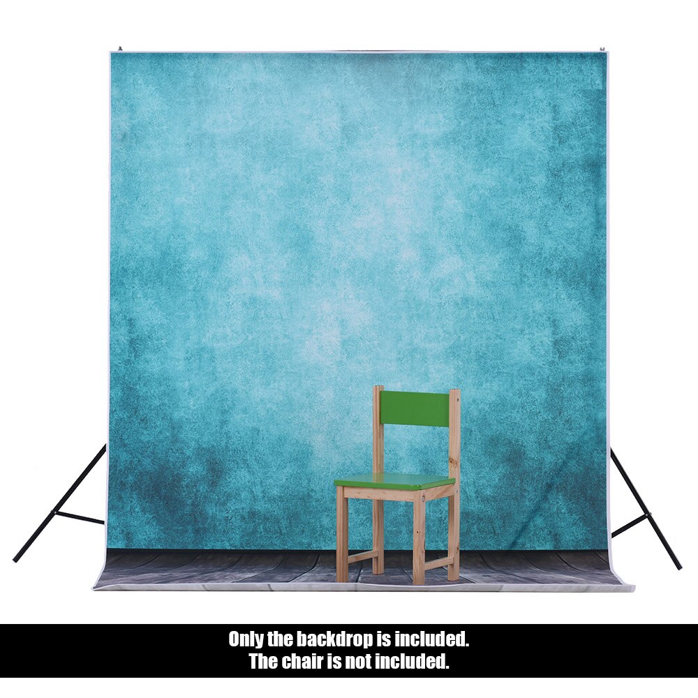 1.5 * 3m/4.9 * 9.8ft Video Studio Photo Backdrop Background Blue Classic Wall Wooden Floor Pattern for Portrait Photography