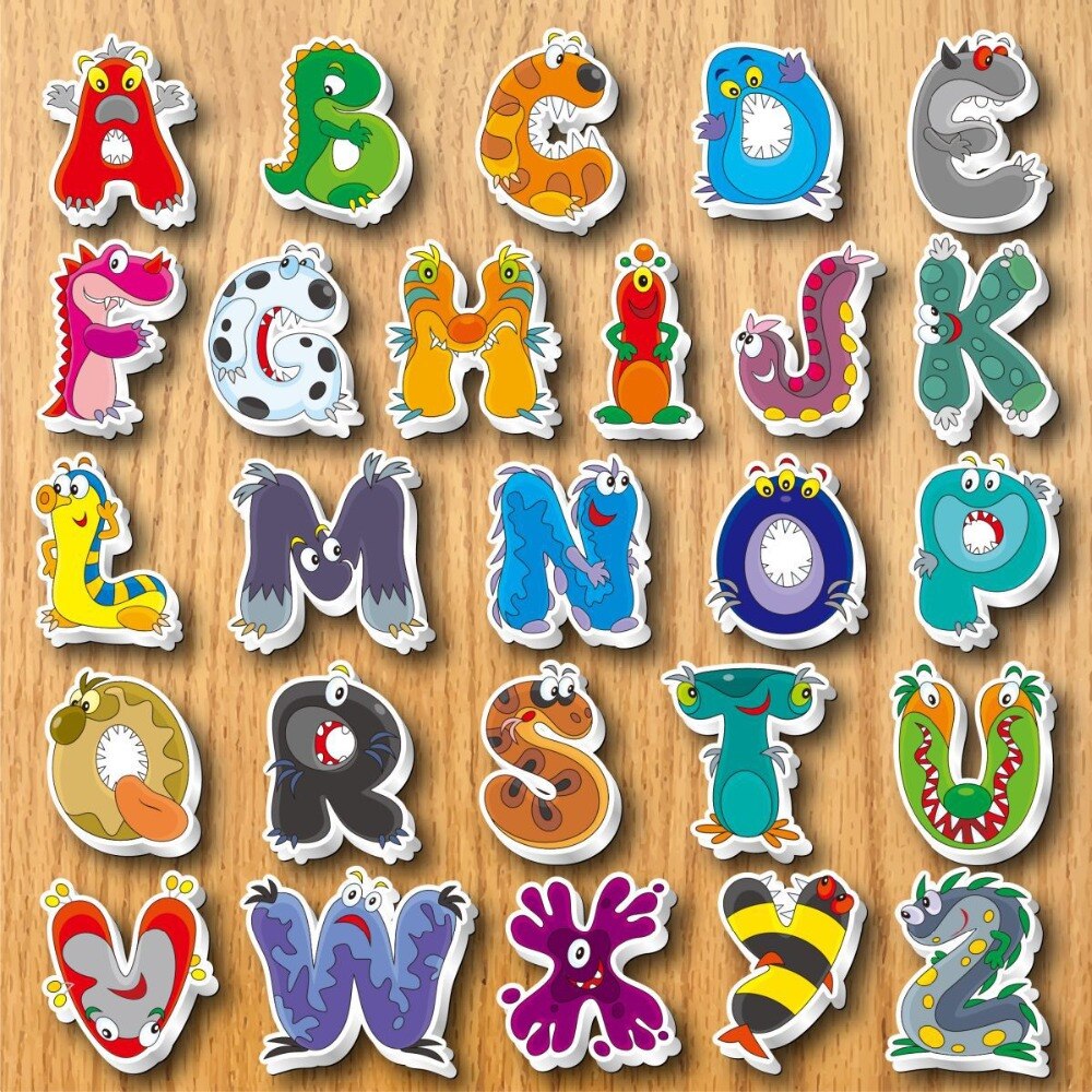 Cartoon Animal Fridge Magnets for Kids Children Toys Alphabet Letters Numbers Magnet for Refrigerator Stickers Decor for Kitchen: D