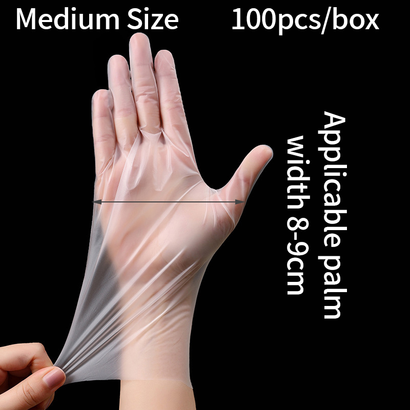 Guantes desechables Tpe gruesos y duraderos de Pvc de categoría alimenticia, goma de látex, accesorios de cocina, 100 Uds.: M-100Pcs