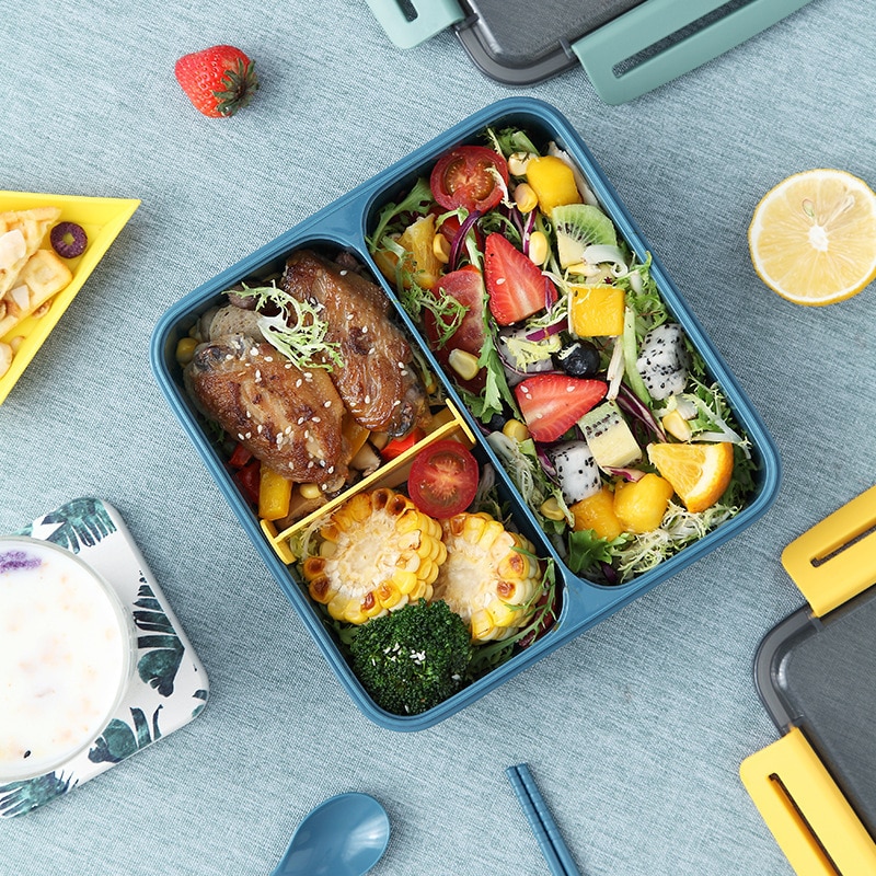 Caja bento de estilo japonés para niños, caja de almuerzo portátil para pícnic al aire libre, contenedor de alimentos a prueba de fugas, almacenamiento, cajas de desayuno para estudiantes