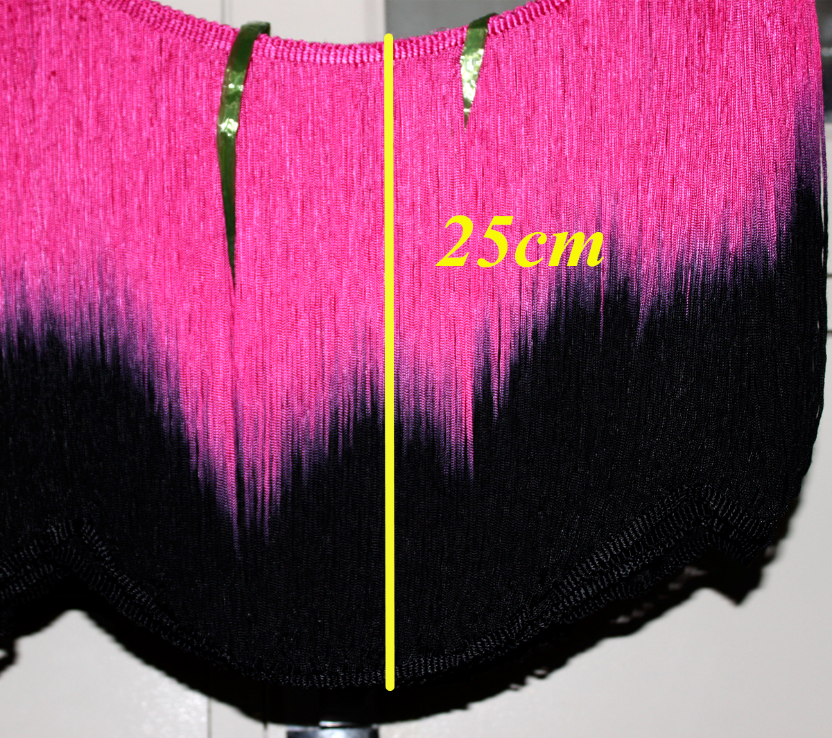 Borlas de rayón con flecos para vestido latino, adornos de Samba de 25CM de largo, 5 yardas/lote