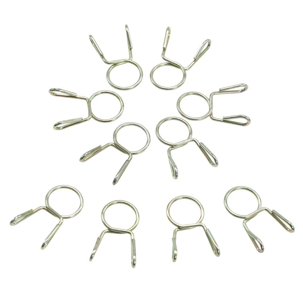 10X Brandstofslangen Tubing Lente Clip Klem 7 Mm Voor Motorfiets Atv Scooter