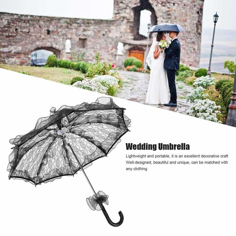 artificial flowers Wedding Bride Umbrella Unique Foldable Lace Fabric Parasol Umbrella Performance Props for Needlework