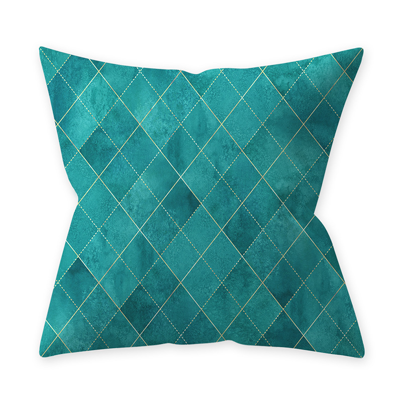 Housse de coussin bleu canard sarcelle 45*45 Cm | Couverture d'oreillers et de canapé, décoration de maison, décor de voiture, bleu canard sarcelle, peau de pêche: D