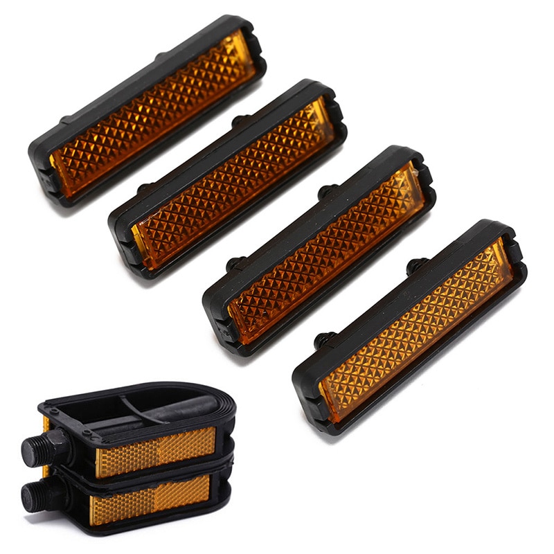 4 stk / sett natt sykling reflekterende sykkel tilbehør slitesterk sykkel pedal reflektor sikkerhet