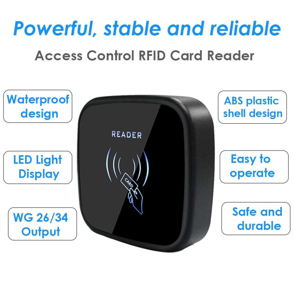 Ip65 Waterproof RFID Card Reader Wiegand 26 output Access Control Slave Reader Security 125KHZ 13.56MHZ EM ID Card Reader