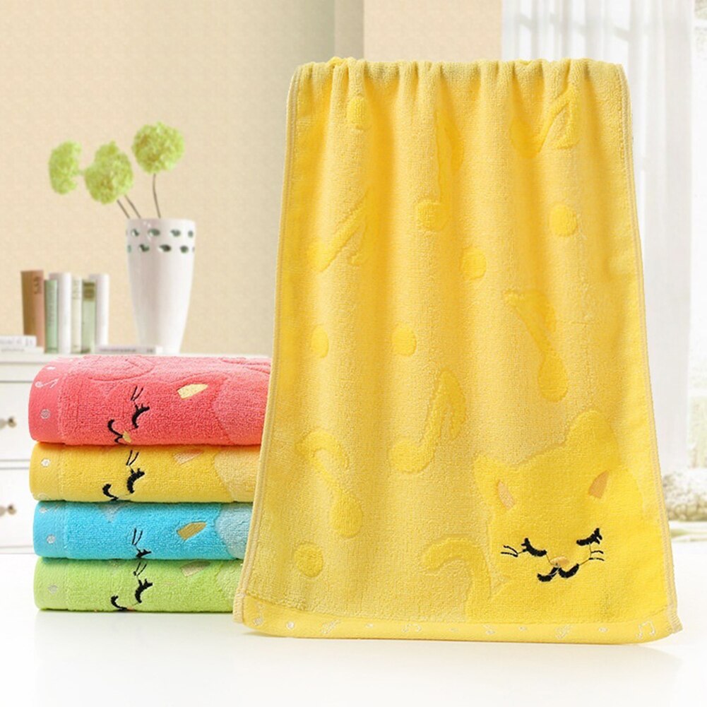 Leuke Kat Muzieknoot Kind Zachte Handdoek Water Absorberende Voor Thuis Baden Douche Microfiber Thuis Wassen Handdoek Gezicht Handdoeken