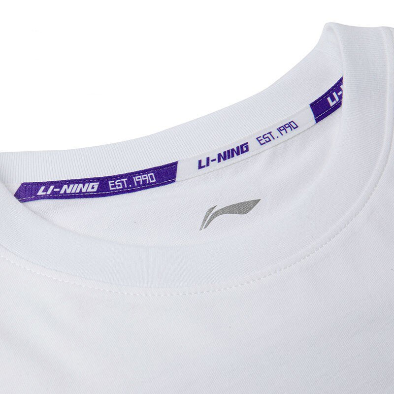 Li-ning mænd trend t-shirts 100%  bomuld regular fit comfy åndbar foring li ning sport grafiske tees toppe ahsq 147