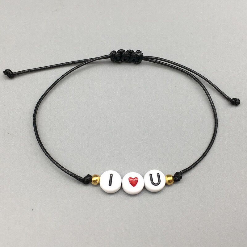 neue benutzerdefinierte Paar knapp Perle seine und Ihre Armbinde Männer Frauen Seil Einstellbare Schnur Name Armbänder DIY Schmuck für GF BF