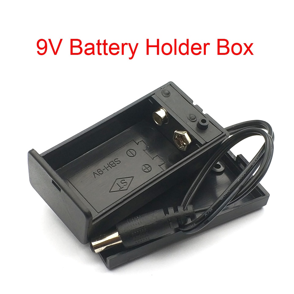 9V Battery Holder 9V Battery Box Universal 9V battery Case With Switch Open Cover With DC 2.1*5.5 Plug Cable