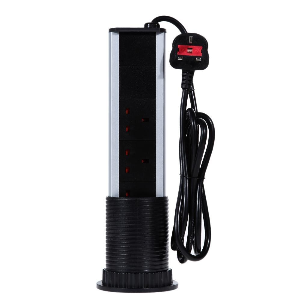 Pull pop  up 3 stikkontakt 2 usb ladeport kjøkkenbord stasjonære stikkontakter uttrekkbare benkeplater benkeplate eu/uk plug