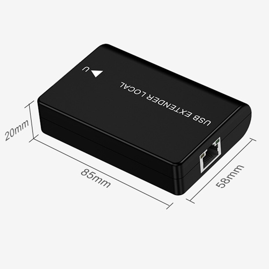 USB Extender RJ45 over Ethernet cat5e/6 Cable up to 60M with Power Supply Active USB UTP Extension Cord for USB Flash Drive