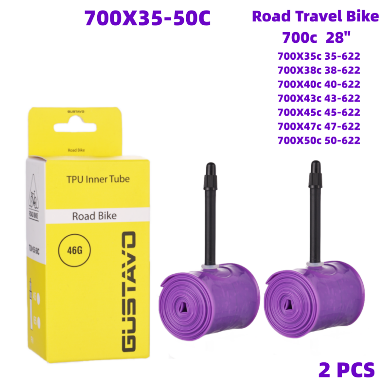 GUSTAVO Gravel Road Bike Inner Tube 700c X 23-32 / 35-50c TPU Material Tire MTB 29x1.5-1.95C 45mm 65mm Length French Valve