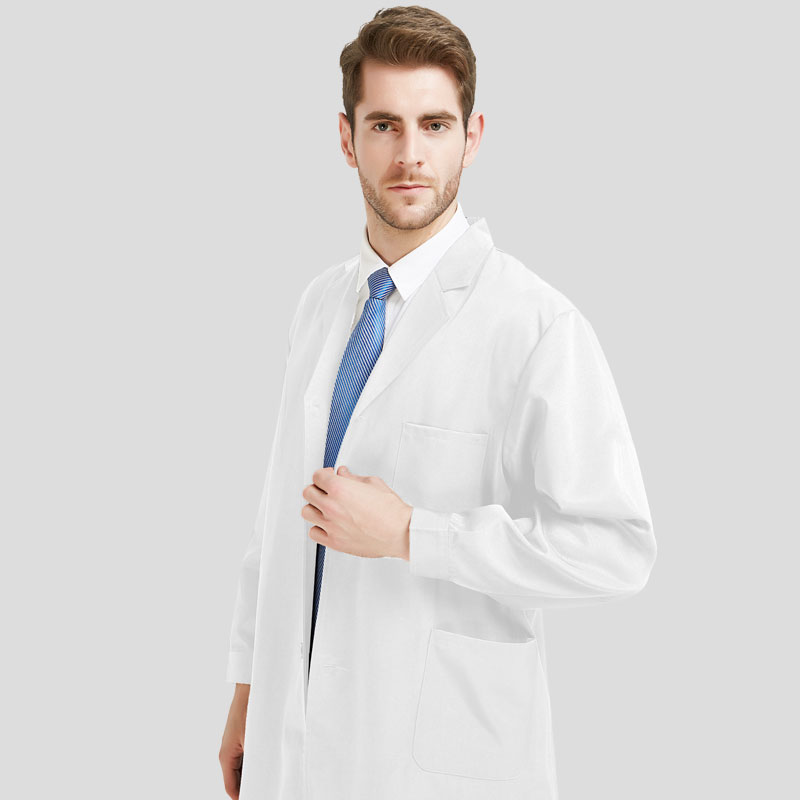 Uniform White Coat Long Sleeve Lab Coat Work Clothes Pocket Workwear Summer Snickers Jacket Gown Gray Men and Women
