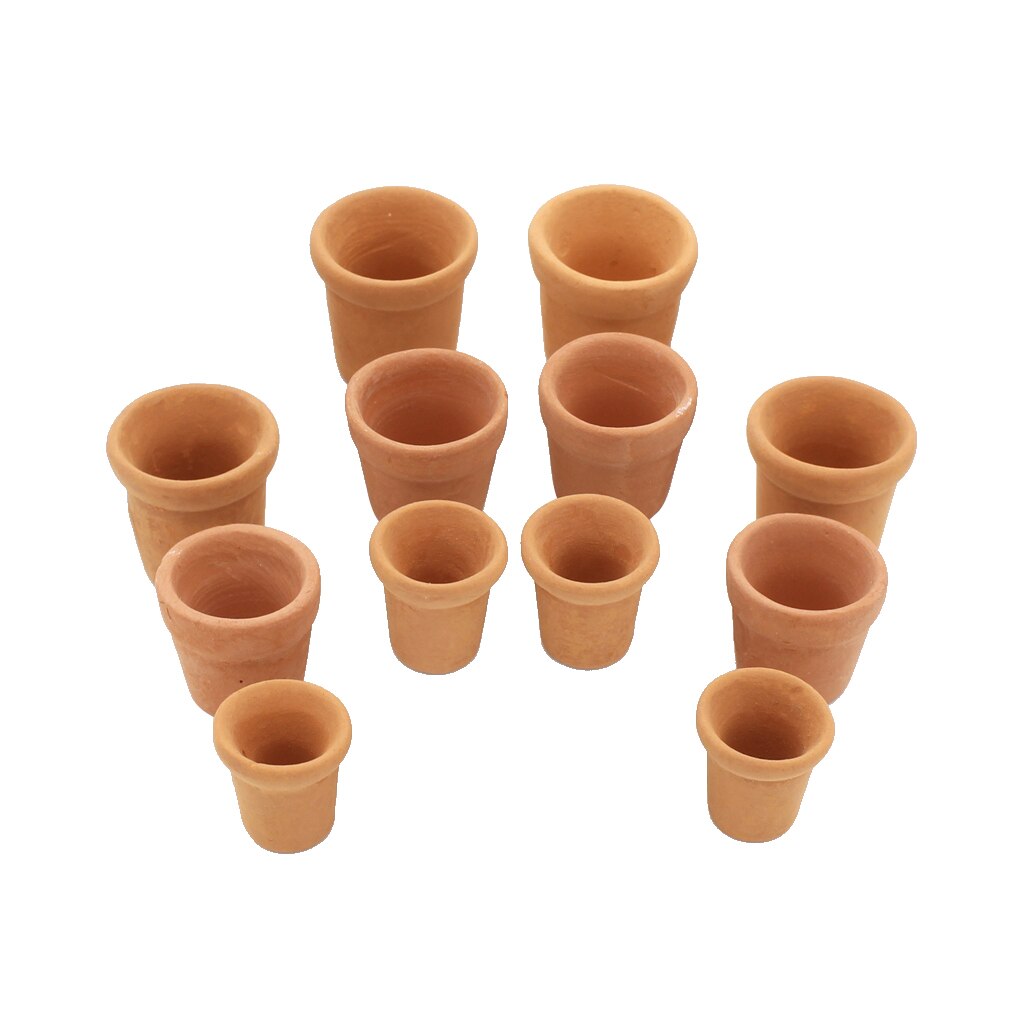 12pz 1/12 miniatura in scala vasi da fiori accessori per la decorazione del giardino delle destino delle Astuccio delle bambole