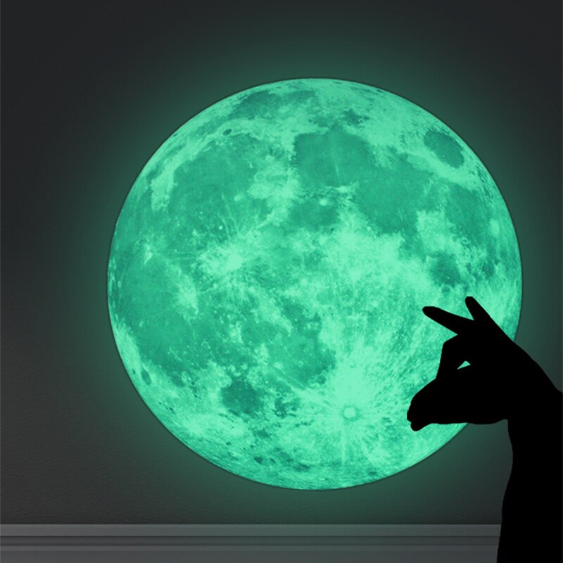 12/20Cm Lichtgevende Maan Aarde Cartoon Diy 3D Muurstickers Voor Kinderen Slaapkamer Glow In The Dark Muur sticker Home Decor Woonkamer