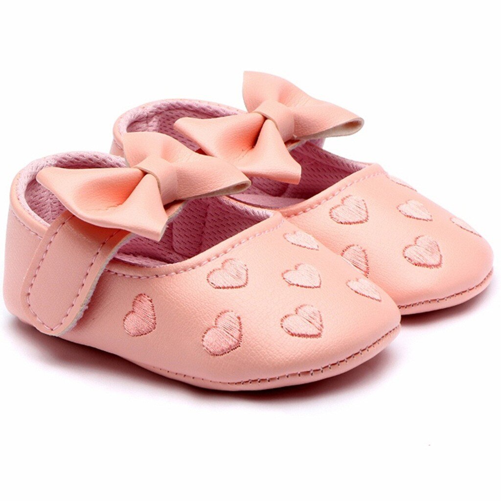 Toddler Kid Baby Girls Bowknot Princess Cute Toddler First Walk Soft Leather Bow Shoes Round Toe Flats Soft Single Shoes#45