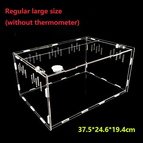 Reptile Feeding Box Insect Spider Tortoise Lizard Acrylic Transparent Feeding Display Box Feeding Box Cover Reptile Life Box: L 1