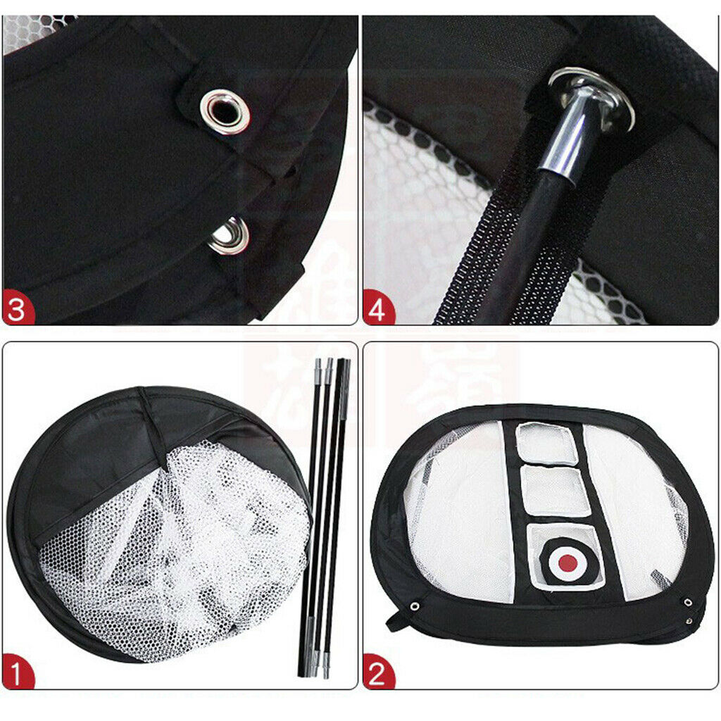 Portable Golf Practice Net Golf Indoor Outdoor Chipping Pitching Cages Mats Practice Easy Net Golf Aids Swing Exercise Training