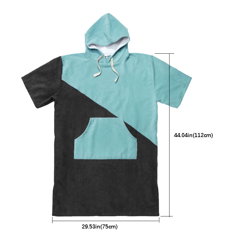 Surfponcho met capuchon, handdoekjas, sneldrogend, omkleedjas, zwemmen, surfen, duiken, draagbare badhanddoek, reizen, fitness, strand