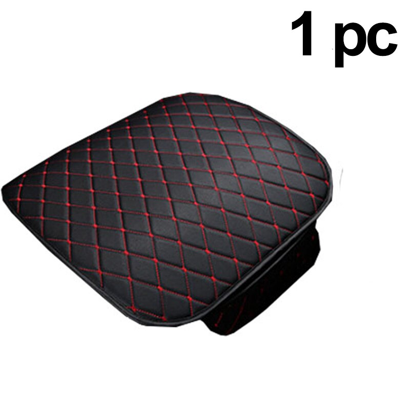 Bilsetetrekk pu skinn biler universal auto interiør trekk setepute fire sesong beskytte sett matte oppbevaring bil varer: Rød svart front  x1