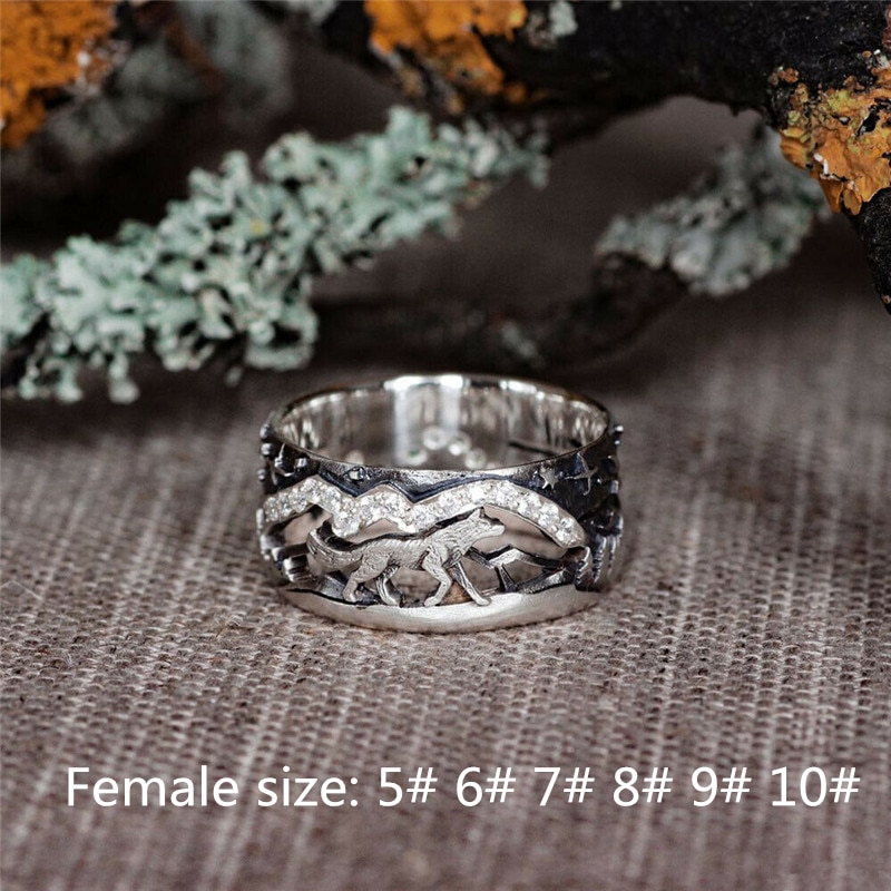 Lady Silver 925 Rings For Girl Jewelry Trendy Men Finger Ring Male Charm Wolf Couple Rings Women Valentine's